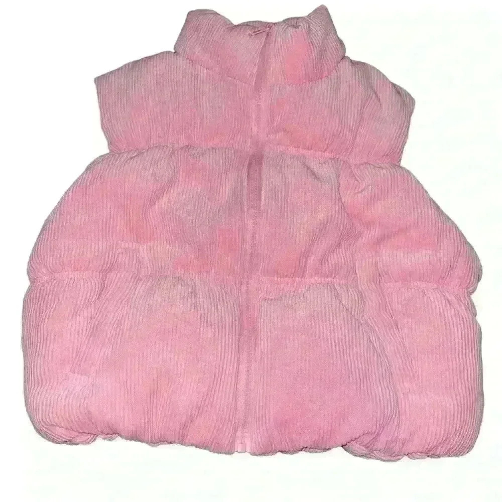 Pink Corduroy Puffer Vest